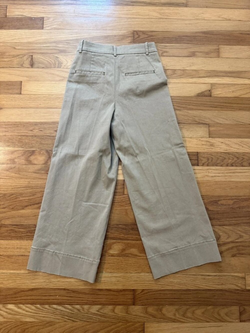 Frank and Oak Women's Wide Cuff Cropped Chino Pants Khaki Size 4